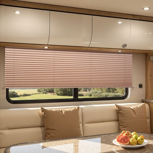 VEVOR RV Blinds, 62 in x 32 in, RV Pleated Shades, Polyester Fabric, Easy to Clean and Install, Privacy Protection and Sunlight Blocking, for Camper,