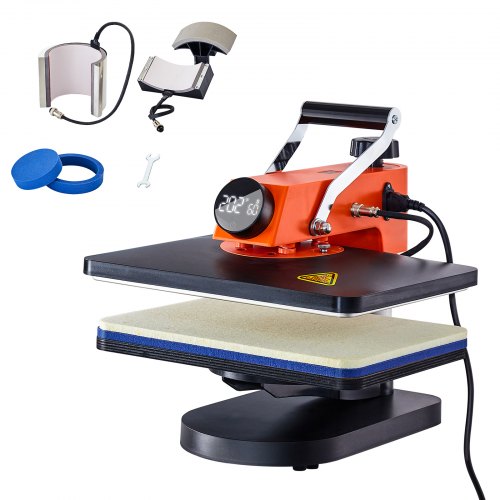 VEVOR 5-in-1 Heat Press Machine, 12" x 15" Fast Heating, 360 Swing Away Digital Sublimation Transfer, T-Shirt Vinyl Transfer Printer for Banners Canva
