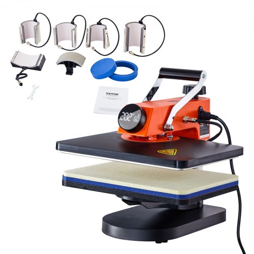 VEVOR Heat Press Machine - 8 in 1 Heat Press Sublimation Machine for DIY T-Shirts-Hats-Mugs-Heat Transfer Projects, 12x15 Multifunction Swing Away Hea