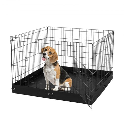 VEVOR Dog Playpen, 4 Pcs 24 x 36 in Panels Foldable Metal Pet Exercise Pen, Dog Fence Indoor and Outdoor Pen with Door and 600D Oxford Fabric Bottom P
