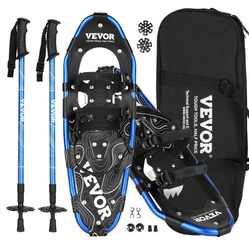 VEVOR 25 inch Light Weight Snowshoes for Women Men Youth Kids, Aluminum Alloy Frame Terrain Snow Shoes, Snowshoes Set with Trekking Poles and Carrying