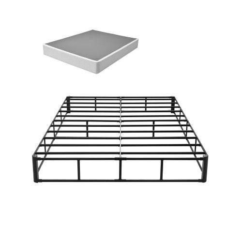 VEVOR Box Spring, Queen Size Bed Frame with Washable Fabric Cloth, Heavy Duty Metal Frame for Queen Bed, 9 in Mattress Foundation, 3500 lbs Max Weight