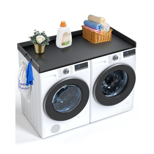 VEVOR Washer Dryer Countertop with 3 Splicing Panels, 54" x 27" Wooden Washer and Dryer Countertop with Non-Slip Pads, Water-Resistant Laundry Topper