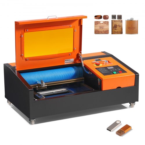 VEVOR 40W Desktop CO2 Laser Engraver, 12 x 8 in, 11.8 IPS Laser Cutter Machine with Water-Cooled Laser Tube, Compatible with CorelDRAW, Windows XP 7 8