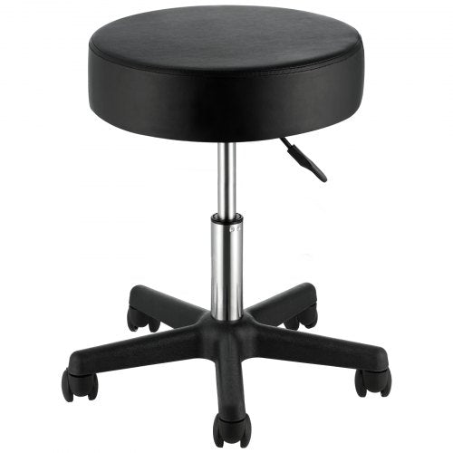 VEVOR Rolling Stools with Wheels, 181.4 kg Weight Capacity Adjustable Height Stool with Ultra-Thick Seat Cushion, Swivel Stools Chair for Salon, Bar,