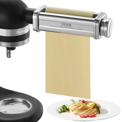 VEVOR Pasta Attachment for KitchenAid Stand Mixer, Stainless Steel Pasta Sheet Roller Attachment, Pasta Maker Machine Accessory with 8 Adjustable Thic