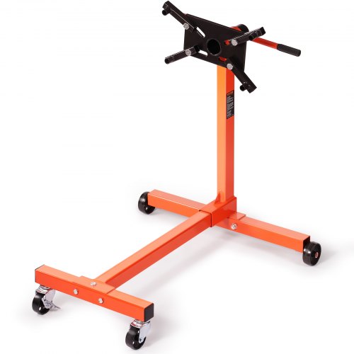 VEVOR Engine Stand, 750 lbs (3-8 Ton) Rotating Engine Motor Stand with 360 Degree Adjustable Head, Cast Iron Motor Hoist Dolly, 4-Caster, 4 Adjustable