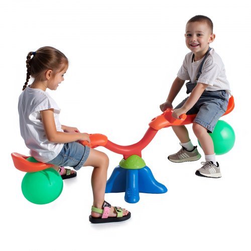 VEVOR Kids Seesaw, 55 lbs Load Capacity per Seat, Sit and Spin Teeter Totter with Handles, Kids Outdoor Playground Equipment, Swiveling 360 Degrees Ro