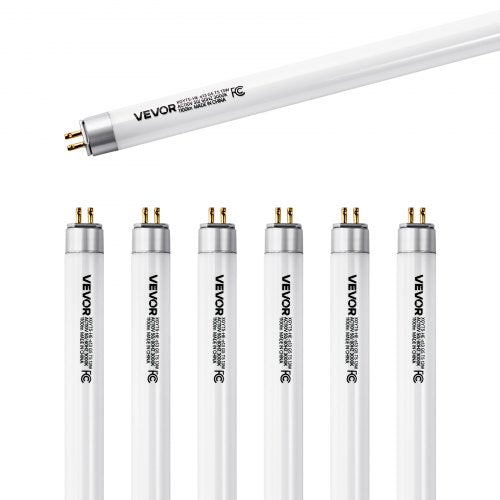 VEVOR 8 Pack T5 Fluorescent Light Bulbs, 21-Inch Linear, Fluorescent Tube Lamp with 3000K Warm White, 13 Watts, G5 Bi-Pin Base, 1100 Lumens, Replaceme