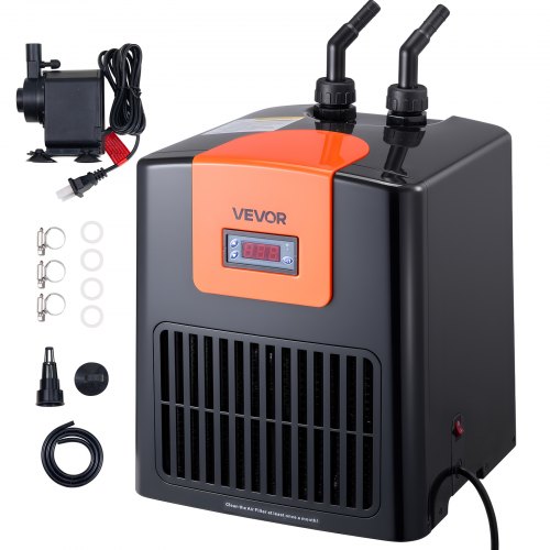VEVOR Aquarium Chiller 52 Gallon, 1-10 HP Water Chiller for Hydroponics, Fast Cooling for Fish Tank,Axolotl,Coral Reef,Quiet Refrigeration Compressor,