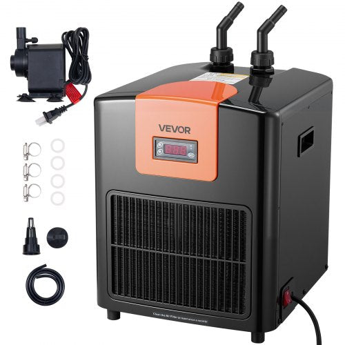 VEVOR Aquarium Chiller 92 Gallon, 1-4 HP Water Chiller for Hydroponics, Fast Cooling for Fish Tank,Axolotl,Coral Reef,Quiet Refrigeration Compressor,