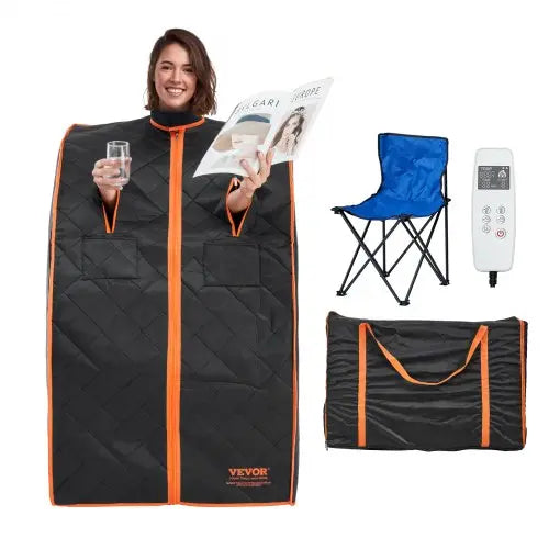 VEVOR Sauna Blanket for Detoxification, 1050W Portable Far Infrared Sauna Tent for Home, 104- 167℉, 1-60 Minutes Timer , Personal Sauna Box for Home S Matron Inn