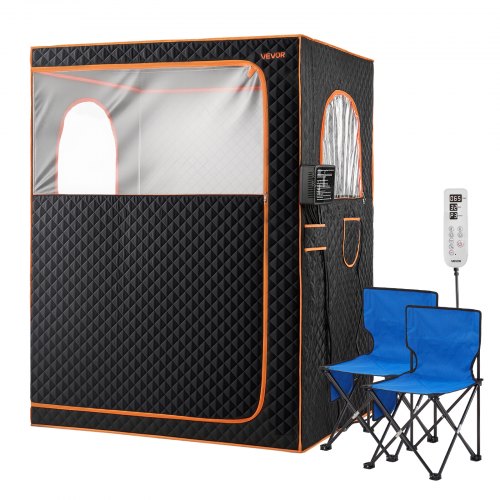 VEVOR 2 Person Portable Infrared Sauna for Home, Upgraded Full Body Home Spa Tent with 2 Foldable Chairs & Heated Mat & Remote,9-Level Temp Control Sa
