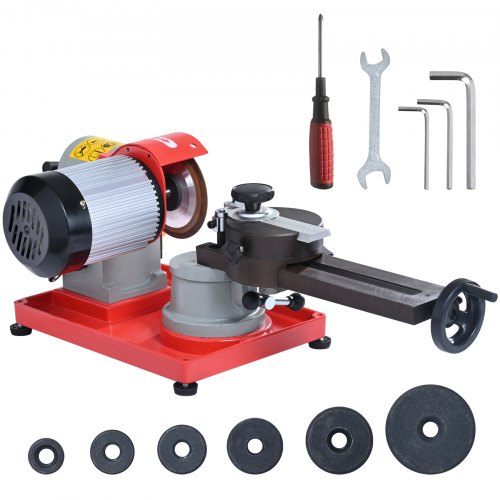 VEVOR Circular Saw Blade Sharpener, 370W Rotary Angle Mill Grinder, 3600RPM Saw Blade Grinding Sharpening Machine with 6 Saw Centerings, 5-inch Grindi