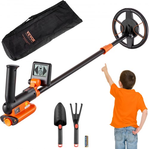 VEVOR Metal Detector for Kids, 6 Inch, 25''-37'' Adjustable Gold Detector, IP68 Waterproof Search Coil with LCD Display Advanced DSP Chip, Lightweight