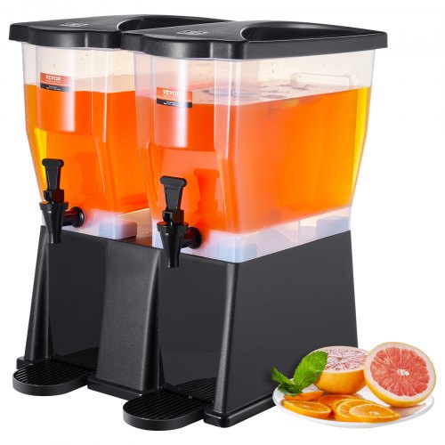 VEVOR Beverage Dispenser, 3 Gallon x 2 Drink Dispensers for Parties, Plastic Juice Dispenser with Stand Spigot Lid, Iced Tea Lemonade Juice Water Disp