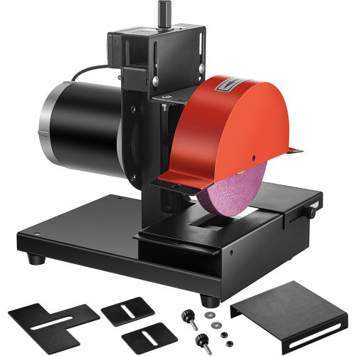 VEVOR Blade Grinder, 1 HP Lawn Mower Blade Grinder, 1700 RPM Variable Speed Bench Grinder, 10" Diameter Grinding Plate Power Bench Grinders with Pure