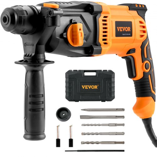 VEVOR 1 Inch SDS-Plus Rotary Hammer Drill, 8 Amp Corded Drills, Heavy Duty Chipping Hammers with Safety Clutch, Electric Demolition Hammers, Taladro R