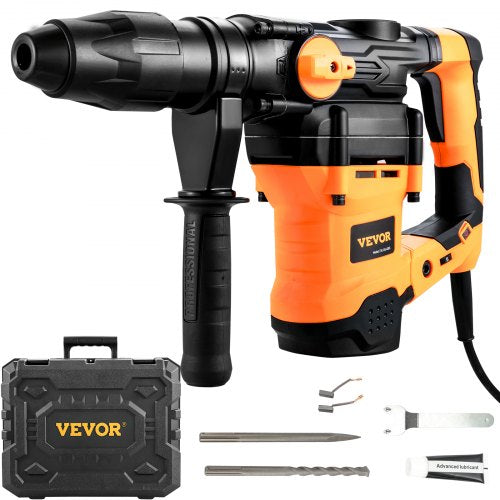 VEVOR 1-9-16 Inch SDS-Max Rotary Hammer Drill, 13Amp Corded Drills, Heavy Duty Chipping Hammers with Vibration Control & Safety Clutch, Electric Demol