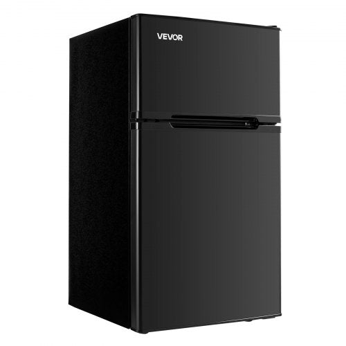 VEVOR Mini Fridge with Freezer, 3.2 Cu.Ft, Two Door Compact Refrigerator, Adjustable Temperature, Shelf, Energy Efficient Small Fridge, Reversible Doo
