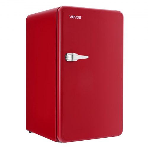 VEVOR Mini Fridge, 3.2 Cu.Ft, Single Door Compact Refrigerator with Adjustable Temperature, Glass Shelf, Energy Efficient Dorm Fridge, Low Noise Small