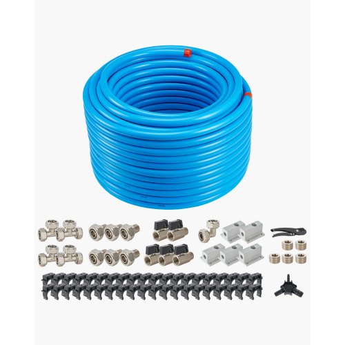 VEVOR Air Compressor Line Kit, 200FT x 3-4", HDPE-Aluminum Compressed Air Piping System, Leak-Proof & Easy-to-Install, Compressed Air Line Tubing Kit