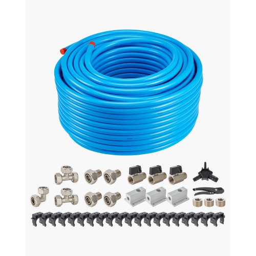 VEVOR Air Compressor Line Kit, 300FT x 3-4", HDPE-Aluminum Compressed Air Piping System, Leak-Proof, Pressure-Resistant & Easy-to-Install, Compressed