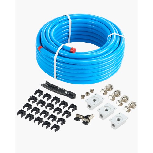 VEVOR Air Compressor Line Kit, 100FT x 3-4", HDPE-Aluminum Compressed Air Piping System, Leak-Proof, Pressure-Resistant & Easy-to-Install, Compressed