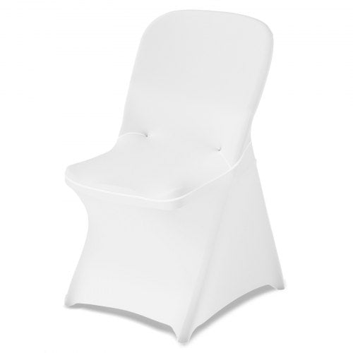 VEVOR 30 Pcs White Chair Covers, Polyester Spandex Chair Cover, Stretch Slipcovers for Wedding Party Dining Banquet Flat-Front Chair Covers, Fits Chai