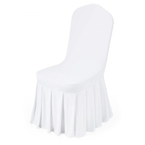 VEVOR 30 Pcs White Chair Covers, Polyester Spandex Chair Cover, Stretch Slipcovers for Wedding Party Dining Banquet Flat-Front Chair Covers, Fits Chai