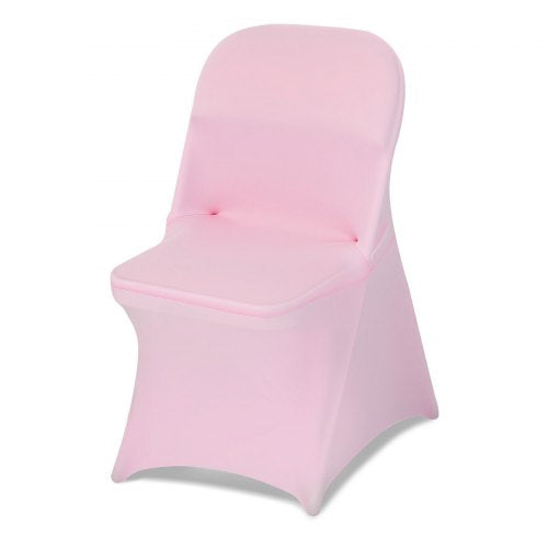 VEVOR 50 Pcs Pink Chair Covers, Polyester Spandex Chair Cover, Stretch Slipcovers for Wedding Party Dining Banquet Flat-Front Chair Covers, Fits Chair