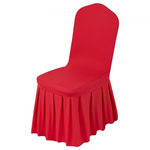 VEVOR 30 Pcs Red Chair Covers, Polyester Spandex Chair Cover, Stretch Slipcovers for Wedding Party Dining Banquet Flat-Front Chair Covers, Fits Chair
