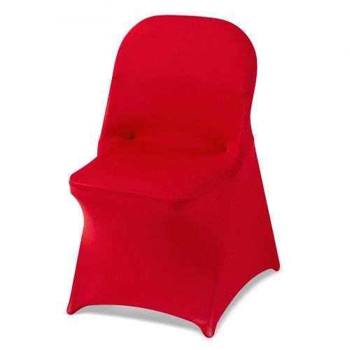 VEVOR 50 Pcs Red Chair Covers, Polyester Spandex Chair Cover, Stretch Slipcovers for Wedding Party Dining Banquet Flat-Front Chair Covers, Fits Chair