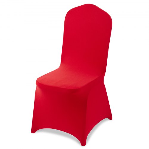 VEVOR 50 Pcs Red Chair Covers, Polyester Spandex Chair Cover, Stretch Slipcovers for Wedding Party Dining Banquet Flat-Front Chair Covers, Fits Chair