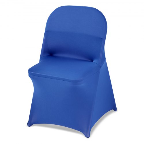 VEVOR 50 Pcs Blue Chair Covers, Polyester Spandex Chair Cover, Stretch Slipcovers for Wedding Party Dining Banquet Flat-Front Chair Covers, Fits Chair
