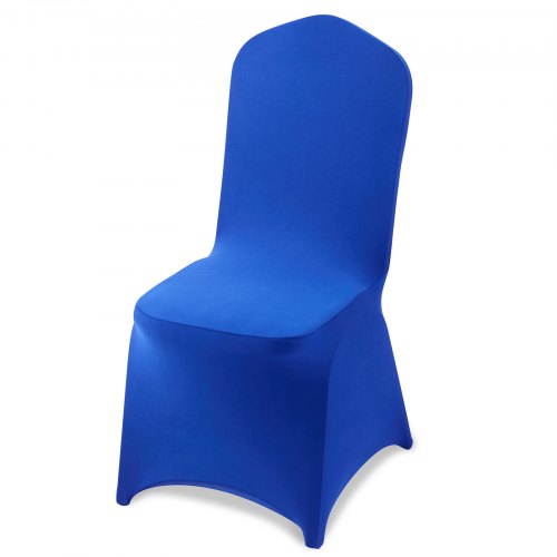 VEVOR 50 Pcs Royal Blue Chair Covers, Polyester Spandex Chair Cover, Stretch Slipcovers for Wedding Party Dining Banquet Flat-Front Chair Covers, Fits