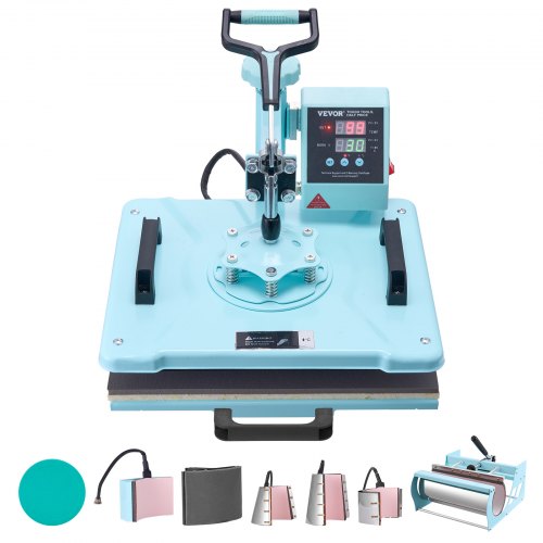 VEVOR Heat Press Machine, 12 x 15 inch, 8 in 1 Heat Transfer Machine with 6-30 oz Tumbler Press, 360° Swing Away T-Shirt Pressing, Digital Precise Con