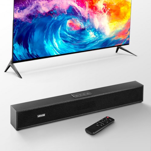 VEVOR Sound Bar for Smart TV, 2.0 Channel, 24-Inch Compact Soundbar TV Speakers for Projector, Bluetooth AUX Connection, Remote Control, Easy Setup, 8
