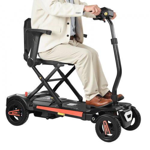 VEVOR 4-Wheel Electric Mobility Scooter for Adults & Seniors, Integrated Foldable Mobility Scooter with 9.3 Miles Long Range, All Terrain Travel Wheel