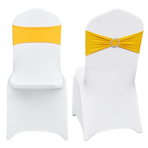 VEVOR Stretch Spandex Folding Chair Covers, Universal Fitted Chair Cover with Chair Sashes, Removable Washable Protective Slipcovers, for Wedding, Hol