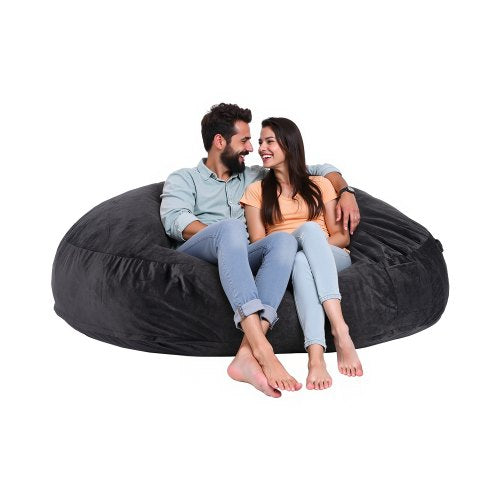 VEVOR Bean Bag Chair, Giant BeanBag Chair with Removable & Washable Cover for Adult, Dutch Velvet & High-Density Foam Filling Round Bean Bag with Hand