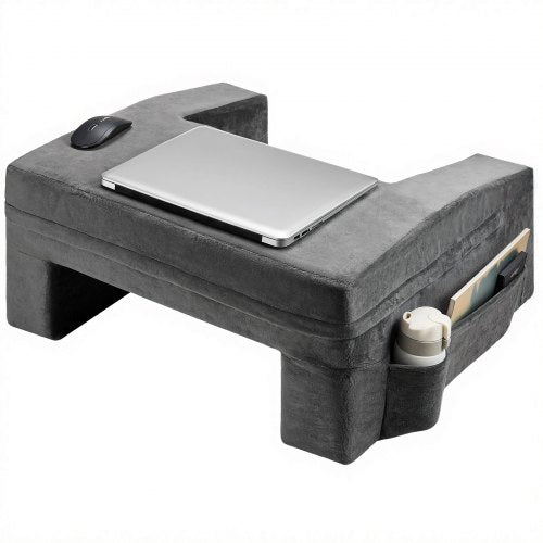 VEVOR Reading Pillow, Lap Desk Pillow with Washable Cloth, Large Bed Pillow with 2 Pockets and Cup Holder, Memory Foam Bed Rest for Reading, Gaming, R