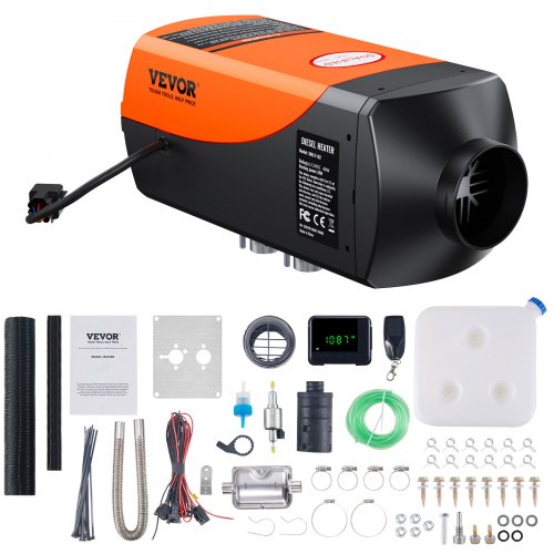 VEVOR Diesel Air Heater, 12V 2KW Diesel Heater with Remote Control and LCD Display, 10L Fuel Tank Diesel Parking Heater, Rapid Heating for RV Trailer 