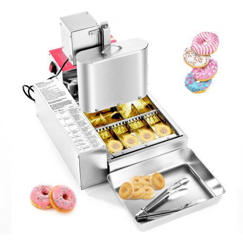 VEVOR Commercial Automatic Donuts Machine, 4 Rows Donuts Making Equipment, 240 pcs-hour Electric High Power Doughnut Maker, Stainless Steel Frying Aut