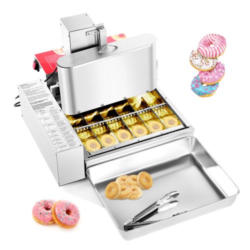 VEVOR Commercial Automatic Donuts Machine, 6 Rows Donuts Making Equipment, 360 pcs-hour Electric High Power Doughnut Maker, Stainless Steel Frying Aut