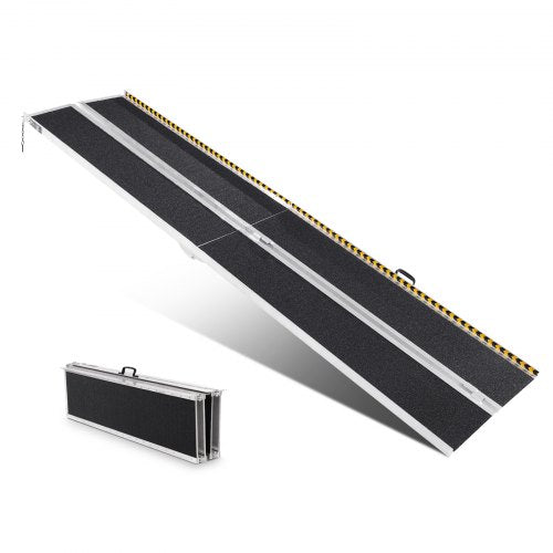 VEVOR Portable Wheelchair Ramp, 10 ft 800 lbs Capacity, Non-Slip Aluminum Folding Threshold Ramp, Foldable Mobility Scooter Ramp Wheel Chair Ramp, Han