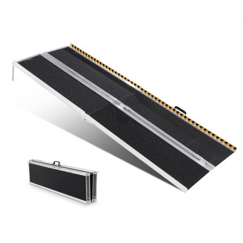 VEVOR Portable Wheelchair Ramp, 7 ft 800 lbs Capacity, Non-Slip Aluminum Folding Threshold Ramp, Foldable Mobility Scooter Ramp Wheel Chair Ramp, Hand