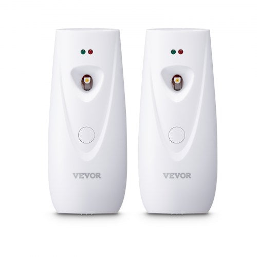 VEVOR Automatic Air Freshener Spray Dispenser, 2-Pack, Wall Mounted or Free Standing, Battery Operated, Multiple Time Settings for Home, Indoor, Bathr