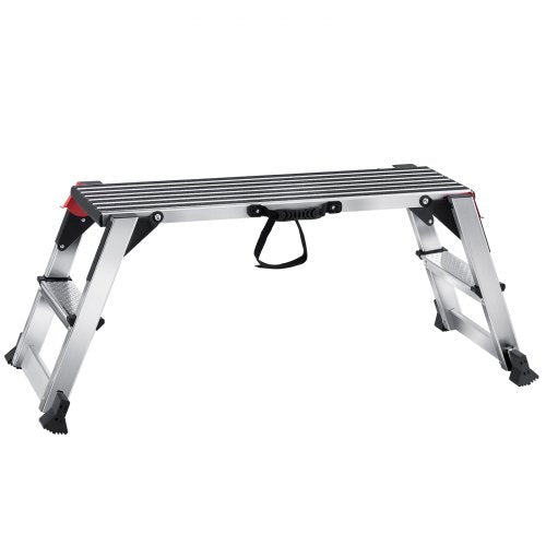VEVOR Folding Work Platform, 299.4 kg Load Capacity, Aluminum Drywall Stool Ladder, Heavy Duty Work Bench w- Non-Slip Feet, Ideal for Washing Vehicles