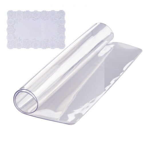 VEVOR Clear Table Cover Protector, 12" x 12"-305 x 305 mm Table Cover, 1.5 mm Thick PVC Plastic Tablecloth, Waterproof Desktop Protector for Writing D